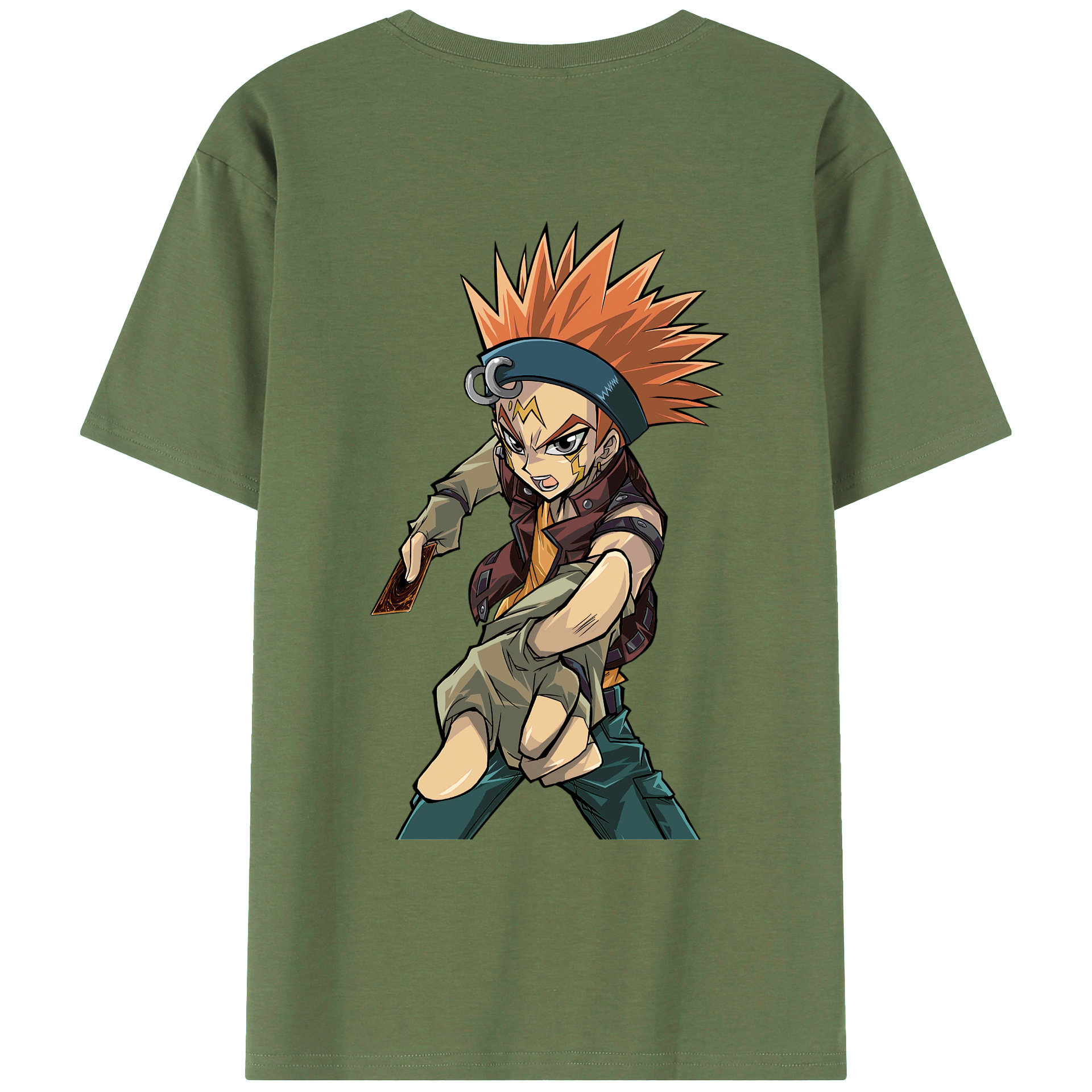 （画像用） 遊☆戯☆王 Yu-Gi-Oh! 綿100％ メンズ半袖Tシャツ（バックプリント） 通気性